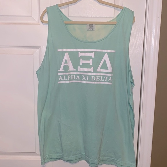 Alpha Xi Delta Teal Tank Top - Picture 1 of 4